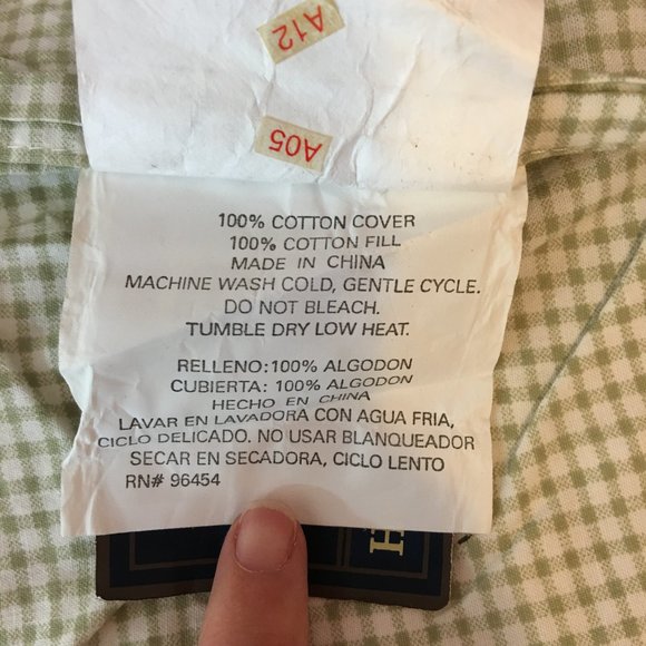 HC Heritage Collection Log Cabin Quilted Patchwork Pillow Shams Green Cream - Picture 4 of 6